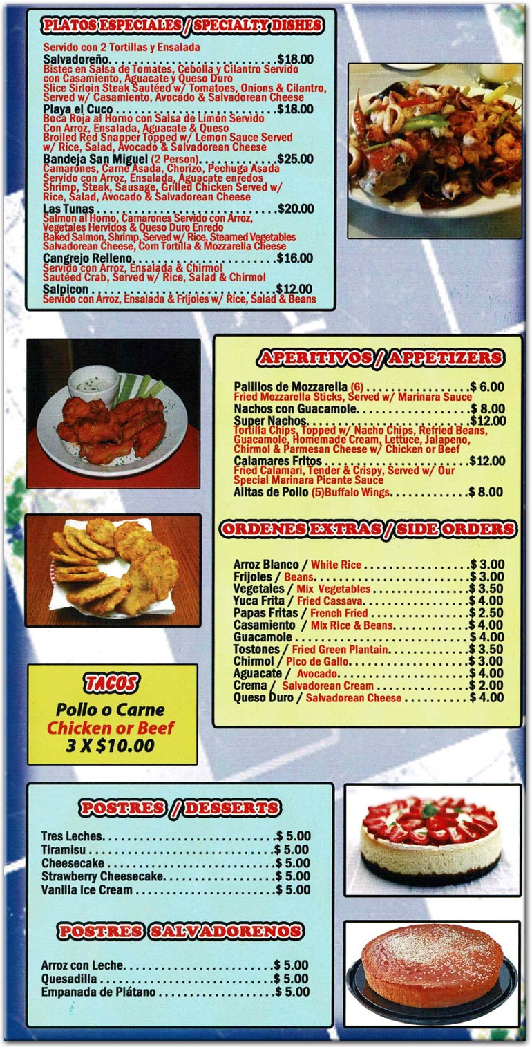 Puerta Del Sol Menu